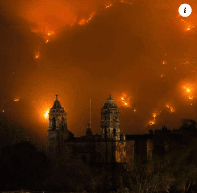Continúa incendio en Tepoztlán: Bomberos controlan el 20 % del fuego y rescatan a brigadista atrapados