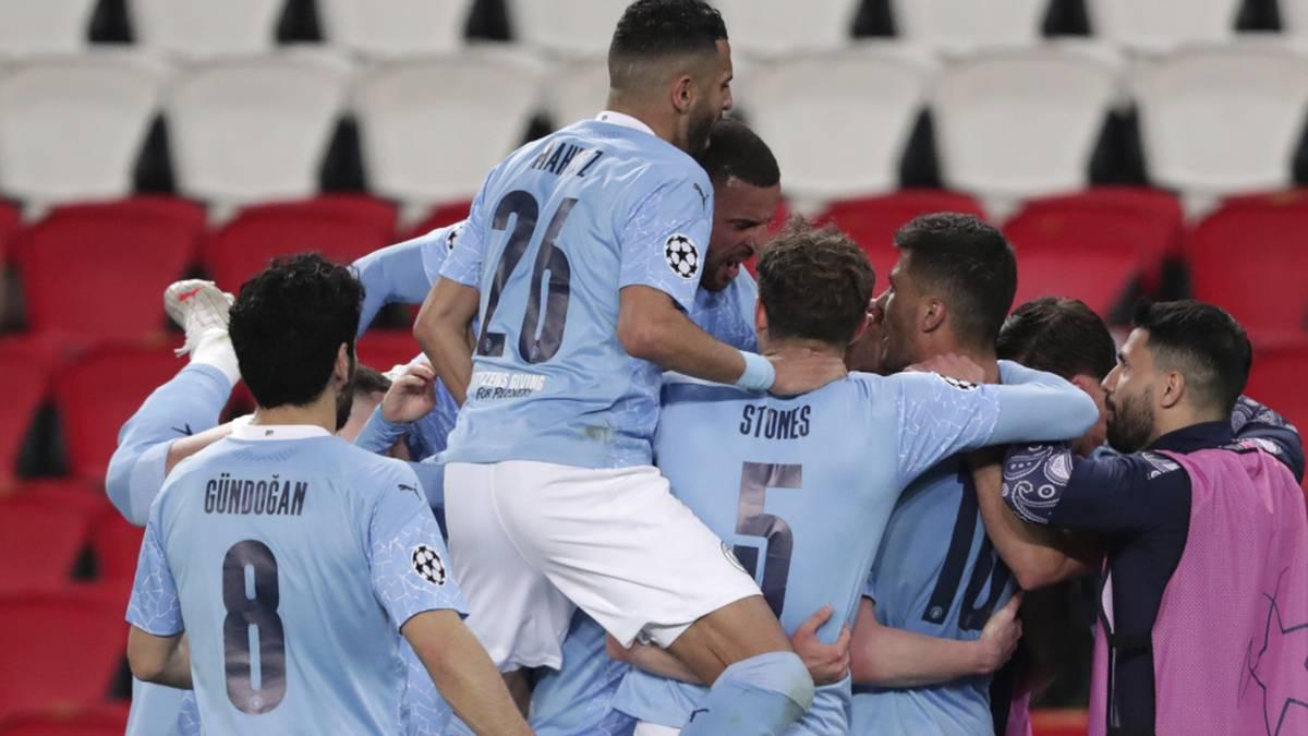 Manchester City en la final de la Champions league.