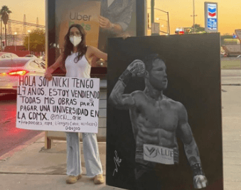 Joven sonorense crea una obra de arte sobre Canelo Álvarez y la pone a la venta