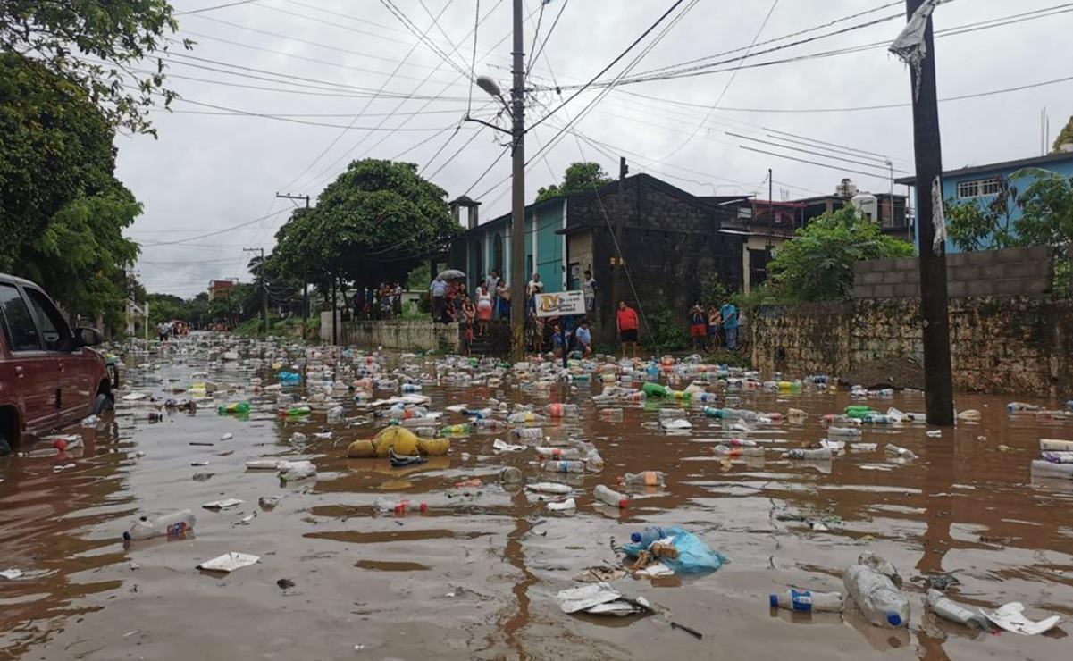 Las fuertes lluvias en el Istmo de Tehuantepec causaron el desbordamiento de varios ríos