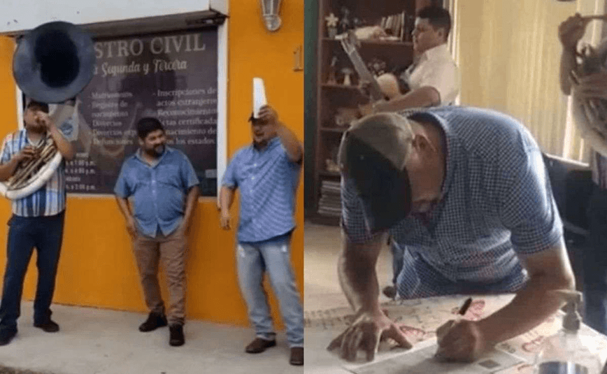 Viral: Hombre firma su divorcio y lo celebra con al ritmo de música Banda