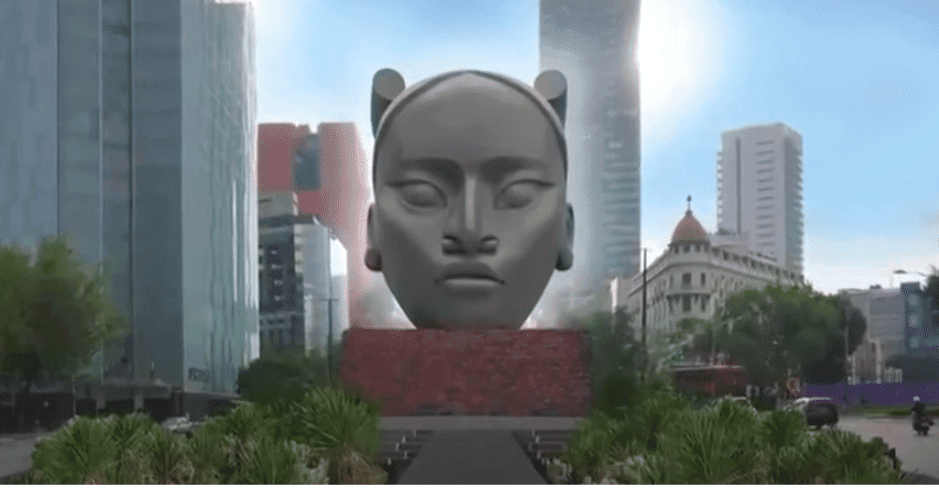 Revelan a Tlali, la escultura que reemplazará a Cristóbal Colón en Paseo de la Reforma