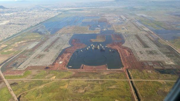 Sigue inundado lo que era el Nuevo Aeropuerto de la Ciudad de México