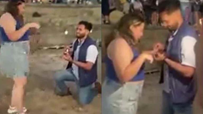 Parejas se comprometen en pleno Eclipse