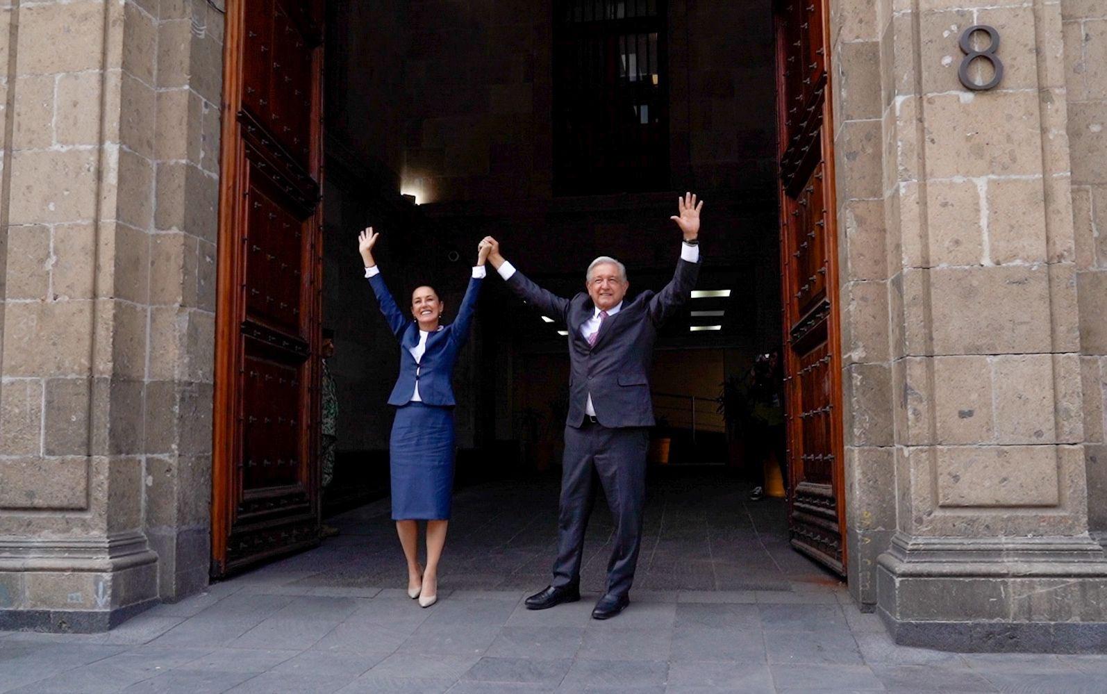 Claudia Sheinbaum se reunió con el presidente López Obrador en Palacio Nacional 