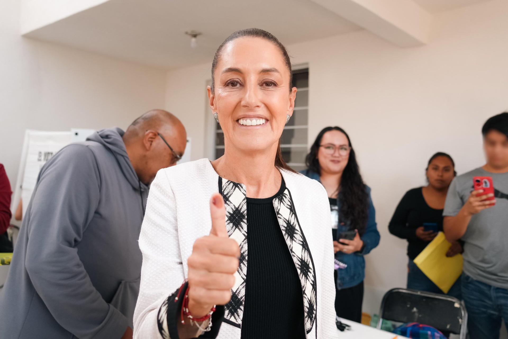 Claudia Sheinbaum votó en Tlalpan 