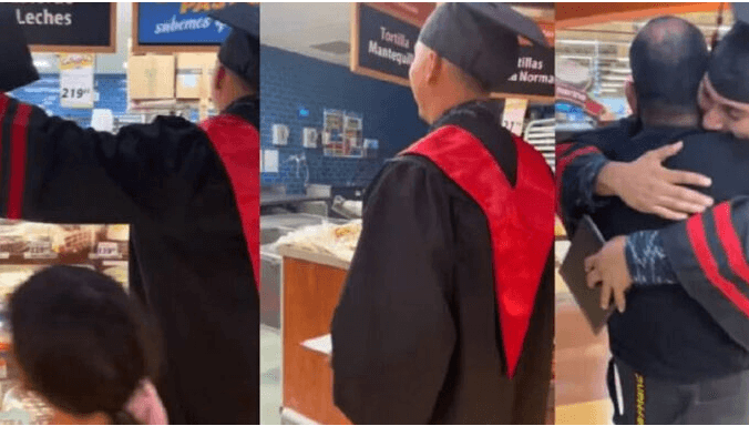 Video: joven se gradúa y sorprende a su papá en el trabajo