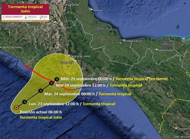 Tormenta John llega a México por el Pacífico 