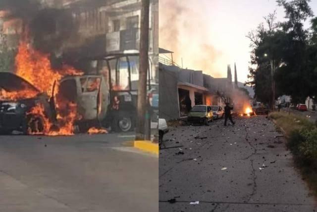 Explotan dos autos bomba en Guanajuato