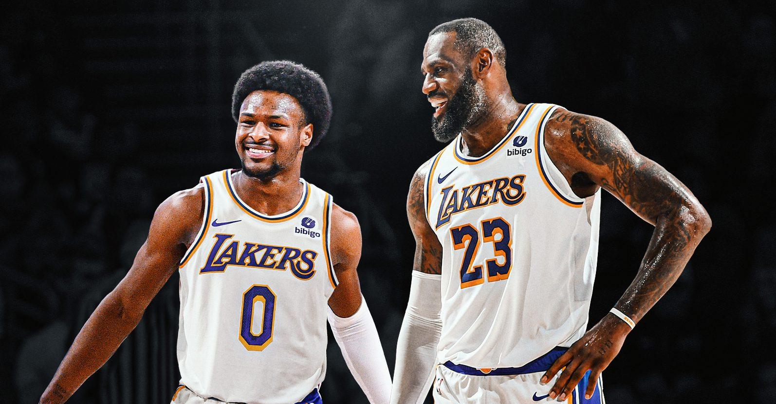 Histórico: LeBron y Bronny James juegan juntos para los Lakers 