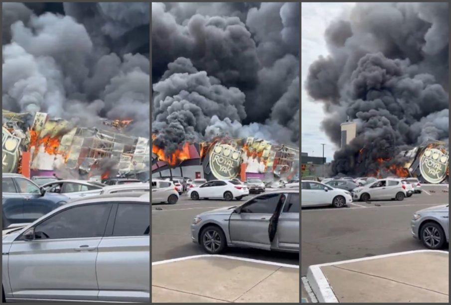 Se registra fuerte incendio en casino de Culiacán