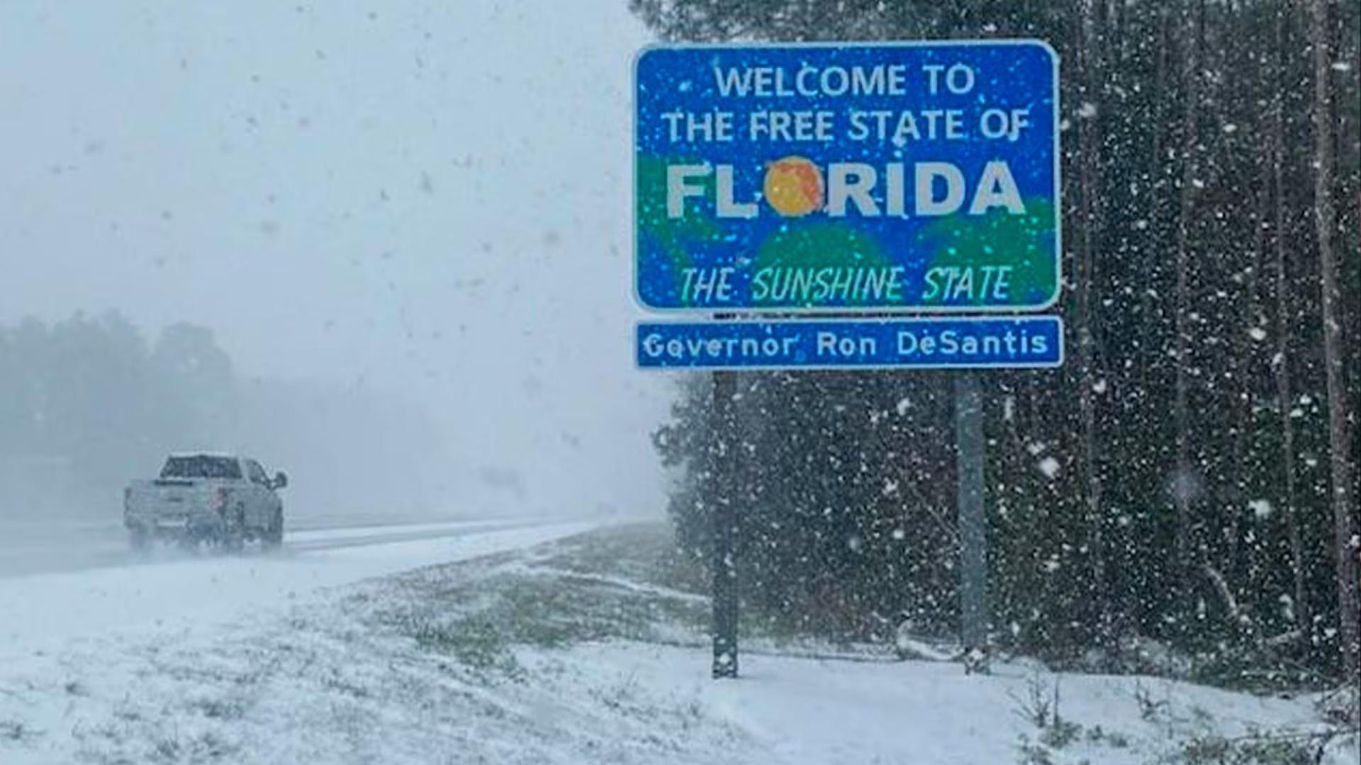 Florida se cubre de nieve por tormenta invernal