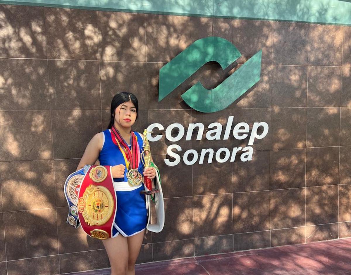 Alumna de Conalep Sonora busca inspirar a mujeres en la práctica del boxeo