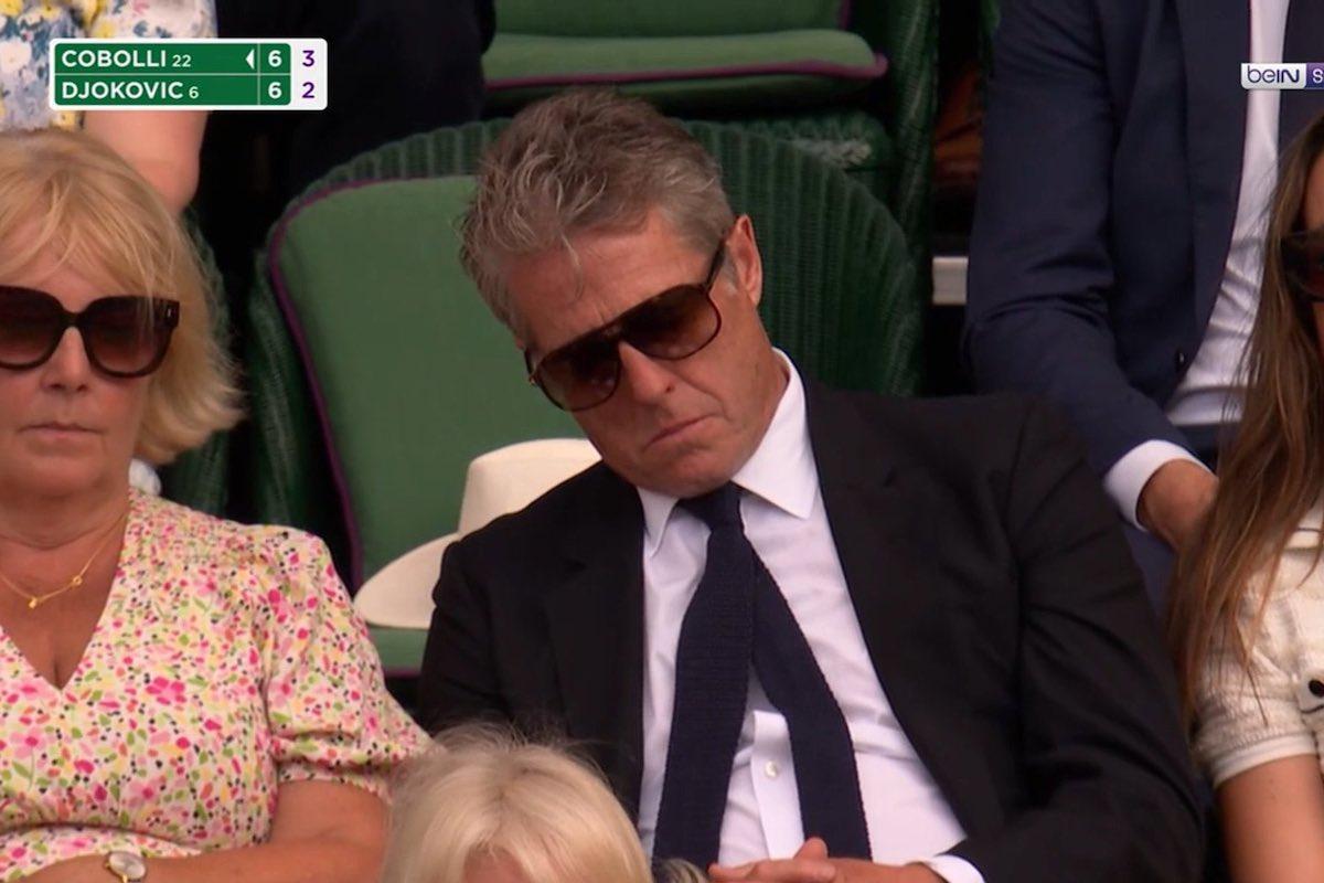 Hugh Grant se quedó dormido en Wimbledon