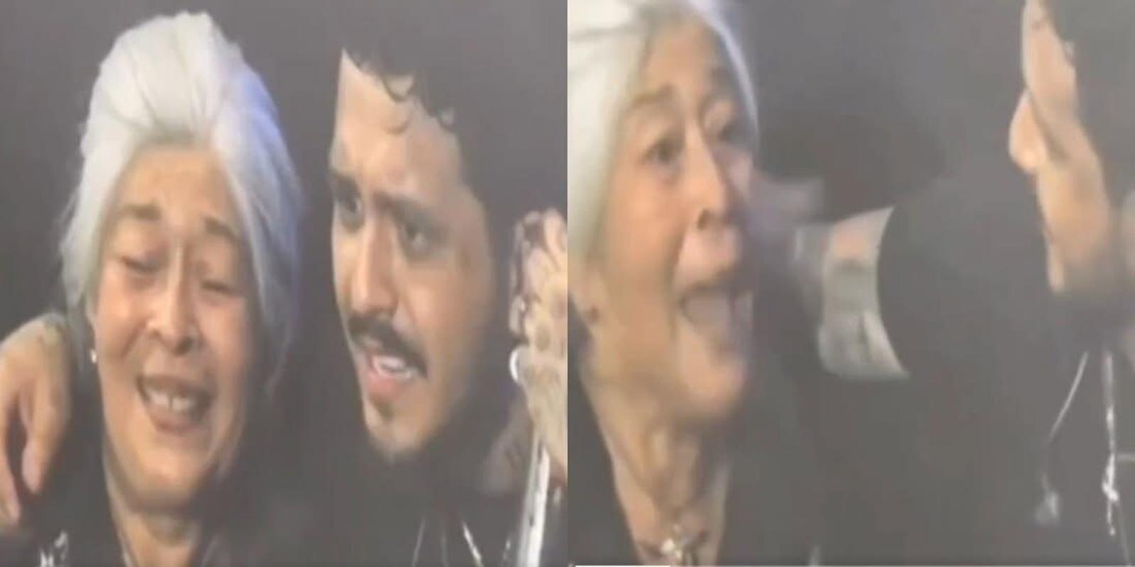 Nodal protagoniza momento viral al besar accidentalmente a una fan adulta mayor