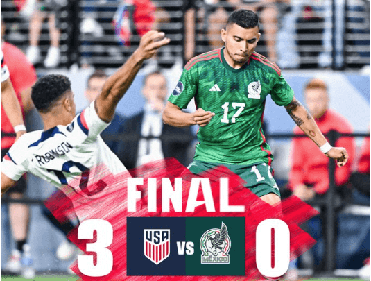 México pierde 3-0 ante Estados Unidos