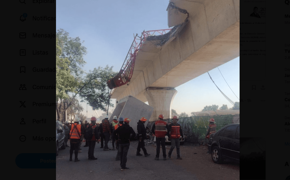 Estructura del Tren Interurbano colapsó en Observatorio