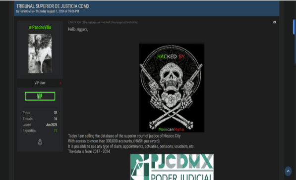Mexican Mafia hackea el sistema del Tribunal Superior de Justicia de la CDMX